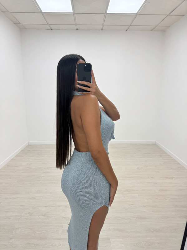 VESTIDO SAMIA LARGO AZUL
